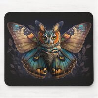 Great Horned Butterflowl Mouse Pad
