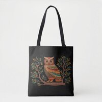 Gond style Owl Tote Bag