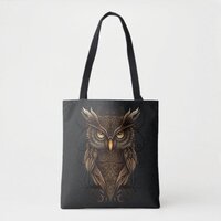 Ornate Tribal Owl Tote Bag