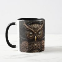 Ornate Clockwork Owl Mug