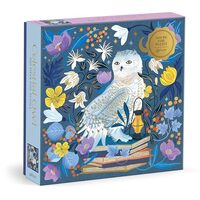 Galison Celestial Owl – 500 Piece Foil Jigsaw Puzzle Featuring Charming Artwork of A Owl Perch