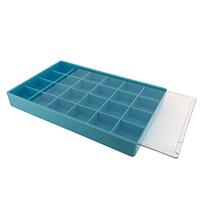 Paylak Storage Box 24 Compartment Organizer Tray Compact Small Items See Thru Slide Lid
