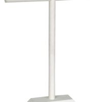 KC Store Fixtures 49134 Jewelry T-Bar Display for Necklace and Bracelets, White Leatherette, 18 Inch