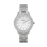 Fossil Women's Jesse Quartz Stainless Steel Three-Hand Watch, Color: Silver Glitz (Model: ES236