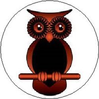 CHOCOLATE BROWN OWL Cartoon Pinback Button 1.25" Pin / Badge