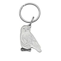 DANFORTH Snowy Owl Keychain – Handcast Pewter Keyring – 1 1/2" – Made In USA