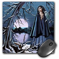 3drose This Design Features A Portrait of A Woman and The Snowy Owl She Befriends - Mouse Pad