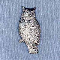 Owl Pewter Lapel Pin Brooch - USA Made - Hand Crafted