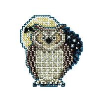 Hooty Owl Beaded Counted Cross Stitch Ornament Kit Mill Hill 2012 Autumn Harvest MH18-2204