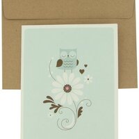 Prima 200398 Single Greeting Card, Owl, 5-1/2 by 4-1/4-Inch
