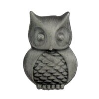 PinMart Antique Silver Owl Lapel Pin Jewelry