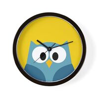 CafePress Modern Owl Design 10" Wall Clock for Livingroom, Kitchen, or Office