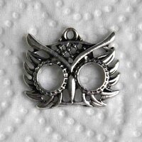 10pcs Tibetan Silver Owl Mask Charm Pendants 20mm ~ Jewelry Findings~