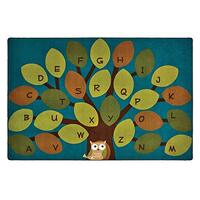 Carpets for Kids 20726 Owl-Phabet Tree Literacy Classroom Seating Kids Room Rug 9ft X 6ft Rectangle 