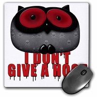 3dRose 8 x 8 x 0.25 Inches Mouse Pad, Funny Emo Attitude Owl I Dont Give A Hoot (mp_102606_1)