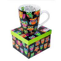 Divinity Boutique 20607 Boxed Mugs, 1 Count (Pack of 1), Owl Pattern
