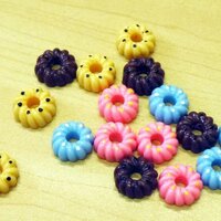 Assorted Resin Decoration Flat-back-24 Pcs Mixed Colors (Flower, Ice-cream, Donut, Owl)