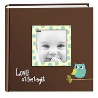 Pioneer Photo Albums EV-246FB/O 200-Pocket Baby Owl Printed Designer Frame Cover Photo Album, Blue, 