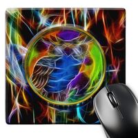 3dRose LLC 8 x 8 x 0.25 Inches Mouse Pad, Wise Old Owl Neon Abstract Art (mp_150947_1)