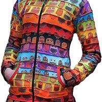 Women Owl Print Hoodie [M]