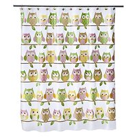 Saturday Knight LTD Circo Love 'n Nature Peva Pastel Owls Shower Curtain