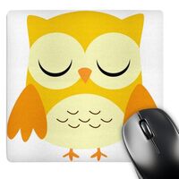 3dRose LLC 8 x 8 x 0.25 Inches Cute Yellow Owl Mouse Pad (mp_58282_1)