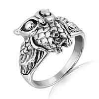 WithLoveSilver 925 Sterling Silver Lovely Owl Ring Size (7, 8, 9, 10) (9)
