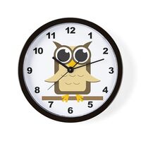 CafePress Brown Owl 10" Wall Clock for Livingroom, Kitchen, or Office
