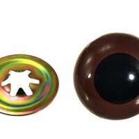 Animal Eyes with Black Centers & Metal Washers (24 mm - 4 pcs, Brown)