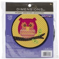 Dimensions Little Owl Felt Applique Kit Craft for Beginners, 6'' D