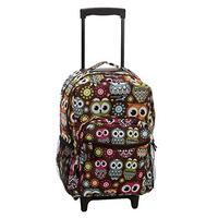 Rockland Double Handle Rolling Backpack, Owl, 17-Inch