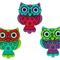 Dress It Up Retro Owls Buttons, Assorted
