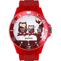 PICONO Red Juggler Time and Date Water Resistant Analog Quartz Watch - Owl