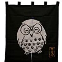 Made in Japan Indigo Dyeing Fukuro Owl Noren Curtain Tapestry
