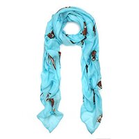 Premium Night Owl Print Fashion Scarf Wrap, Blue