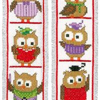 Vervaco Cross Stitch Bookmark Kit Owls (Set of 2) 2.4" x 8"