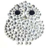 Craftbuddy US 4pcs Clear OWL Self Adhesive Rhinestone Diamante Gems