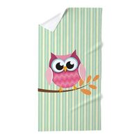 CafePress Cute Pink Chevron Owl 1 Large Beach Towel, Soft Towel with Unique Design