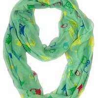 Peach Couture Stunning Colorful Lightweight Vintage Owl Print Infinity Loop Scarf (Mint)