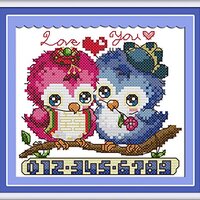 Benway Mini Counted Cross Stitch Two Owls 14 Count 20X19cm