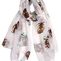 Gravity Threads Chic Ivory Owl Scarf