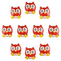 Lots 10pcs Lovely Red Owl Flatback Resin Scrapbooking Cabochons DIY Hair Bow Center Decoration Embel