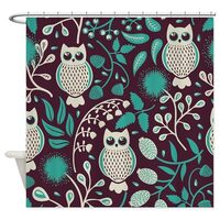 CafePress Owls Pattern Decorative Fabric Shower Curtain