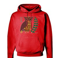 TooLoud Owl of Athena Dark Hoodie Sweatshirt Red - 3XL