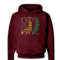 TooLoud Owl of Athena Dark Hoodie Sweatshirt Maroon - 2XL