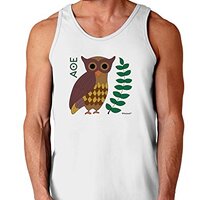 TOOLOUD Owl of Athena Loose Tank Top - White - 2XL