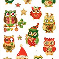 Avery Zweckform 52818 Christmas Sticker Owls Papiermaterial goldgeprägt 1 Sheets 18 Stickers