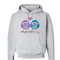TOOLOUD Owl You Need Is Love Hoodie Sweatshirt Ash Gray - Large