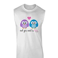 TOOLOUD Owl You Need is Love Muscle Shirt - White - 2XL