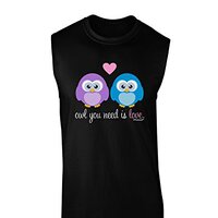 TOOLOUD Owl You Need is Love Dark Muscle Shirt - Black - 2XL